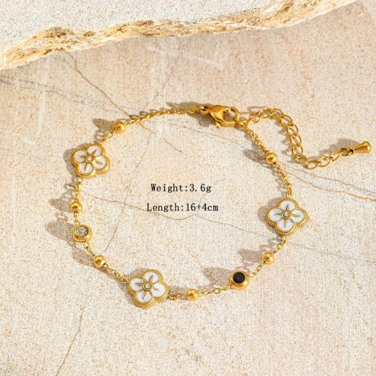 EVAMON  WHITE FLOWER BRACELET 