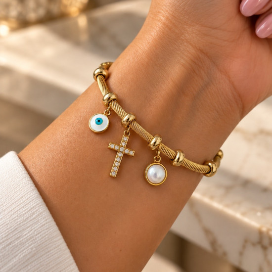 EVAMON Byzantium Cross Bracelet