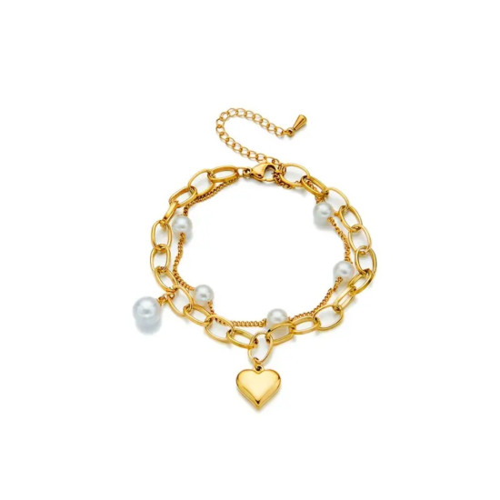 EVAMON   HEART PEARL BRACELET EVAMON   HEART PEARL BRACELET