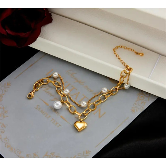 EVAMON   HEART PEARL BRACELET EVAMON   HEART PEARL BRACELET
