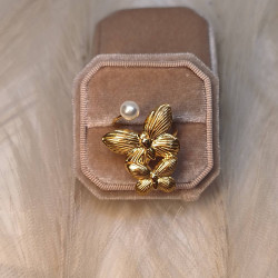 EVAMON BUTTERFLY PEARL RING