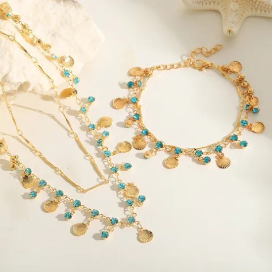 EVAMON ZADIG PETROL NECKLACE EVAMON ZADIG PETROL NECKLACE