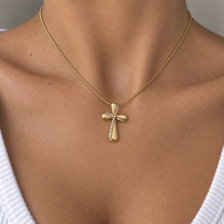 Evamon Crystal Cross Necklace