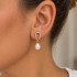 Diamond Pearl Drop Earrings